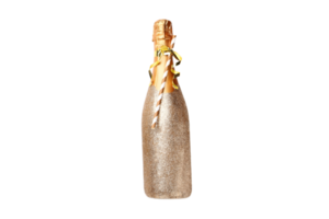 Gold wine bottle isolated on a transparent background png