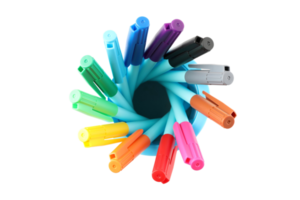Colored markers isolated on a transparent background png