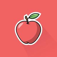 ilustración de manzana en plano diseño vector