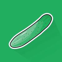 ilustración de Pepino en plano diseño vector