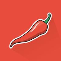 Illustration of Chilli in Flat Design vector