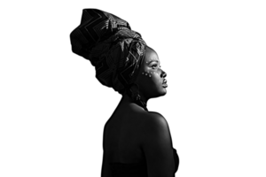 Black woman isolated on a transparent background png