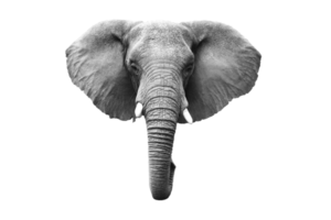 Gray elephant isolated on a transparent background png