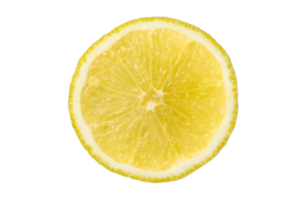 Yellow slice lemon isolated on a transparent background png