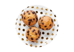 fest tallrik med muffins isolerat på en transparent bakgrund png