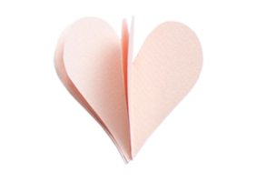 Decoration heart of paper isolated on a transparent background png