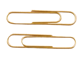 Golden clips isolated on a transparent background png