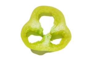 Slice of green bell pepper isolated on a transparent background png