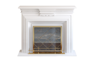 White fireplaces isolated on a transparent background png