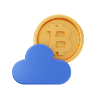 3d bitcoin cryptogeld icoon illustratie png