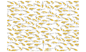 Koi Fish Pattern Background Design png