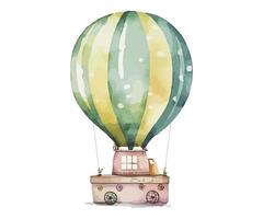 Hot air balloon designs watercolor vector