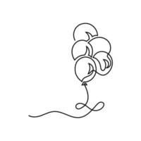 Ballon oneline continuous single line art editable line vector