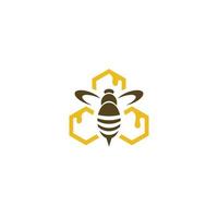 abeja y colmena logo o icono diseño vector