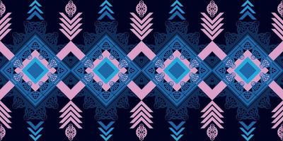 Ethnic fabric pattern Designed from geometric shapes Ethnic Asian style fabric pattern Used for home decoration, carpet work, indoor and outdoor use. vector