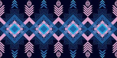 Ethnic fabric pattern Designed from geometric shapes Ethnic Asian style fabric pattern Used for home decoration, carpet work, indoor and outdoor use. vector