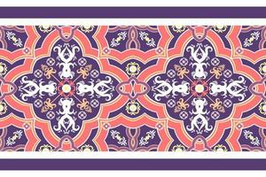 Ethnic fabric pattern Designed from geometric shapes Ethnic Asian style fabric pattern Used for home decoration, carpet work, indoor and outdoor use. vector