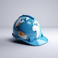 helmet with globe AI photo