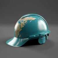 helmet with globe AI photo