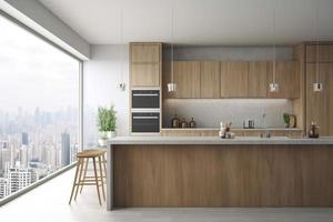 modern kitchen room interior AI photo