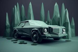 car illustration Lowpoly 3d AI photo