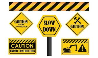 caution under contruction sign symbol vector graphic