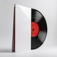 Vinyl record with turntable isolated on a white background AI generate photo