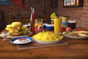 colombia food on the table 3d render Ai photo