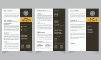 Creative Resume CV Design Template and Cover Letter Set with Photo Sidebar