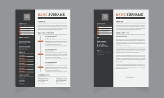 Creative Designer Resume Template and Cover Letter Layout Set  Design vector