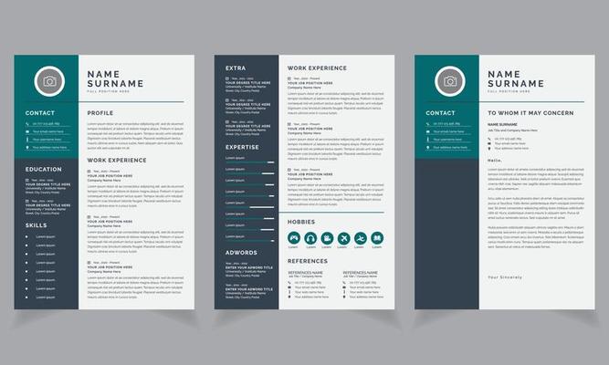 Black Sidebar Creative Resume Design Template  and Cover Letter Layout Set