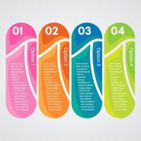 Four elements of infographic design. Step by step infographic design template. Vector illustration