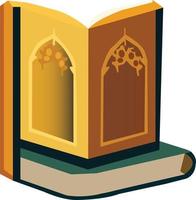 Ramadán islámico libros icono vector