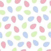 Easter seamless pattern with colorful Easter eggs in trendy soft shades. Happy Easter. Springtime vector