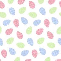 Easter seamless pattern with colorful Easter eggs in trendy soft shades. Happy Easter. Springtime vector