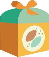 gift box with Easter eggs circle vector