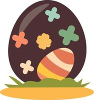 chocolate egg with wrapper flat icon vector