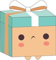 gift box present kawaii character vector