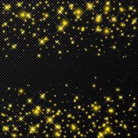 oro fondo con estrellas y polvo destellos aislado en oscuro vector