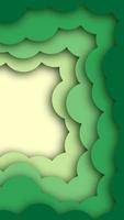 Abstract Background with Green Paper Cut shapes stories banner design. Vector illustration