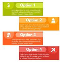 Four elements of infographic design with icons. Step by step infographic design template. Vector illustration