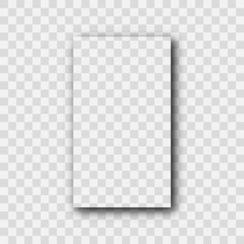 Dark realistic shadow. Shadow of a vertical rectangle vector