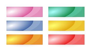 Colorful interface buttons. Set of six modern abstract web buttons. Vector illustration