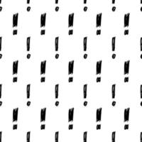 Seamless pattern with hand drawn exclamation mark symbol. Black sketch exclamation mark symbol on white background. Vector illustration