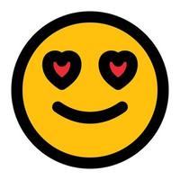 Line art illustration of heart eyes emoji face icon. 24282190 Vector Art at  Vecteezy