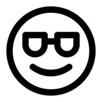 cool  facial expression outline icon of emoticon vector
