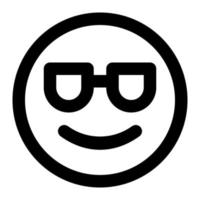 cool  facial expression outline icon of emoticon vector