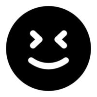 super smile facial expression solid icon of emoticon vector