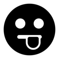 mocking facial expression solid icon of emoticon vector