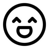happy  facial expression outline icon of emoticon vector